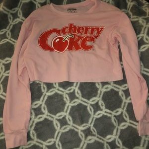 cherry coke pink cropped long sleeve